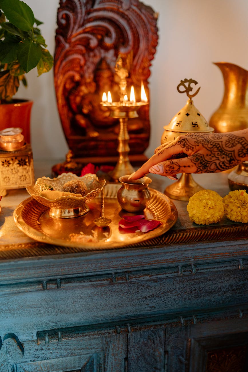 hand reaching home altar